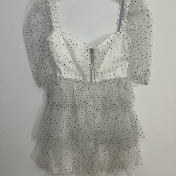 ALICE MCCALL MYSTERIA MINI POLKA DOT COCKTAIL DRESS IN PORCELAIN SZ US4‎ EU 36 - Picture 4 of 16